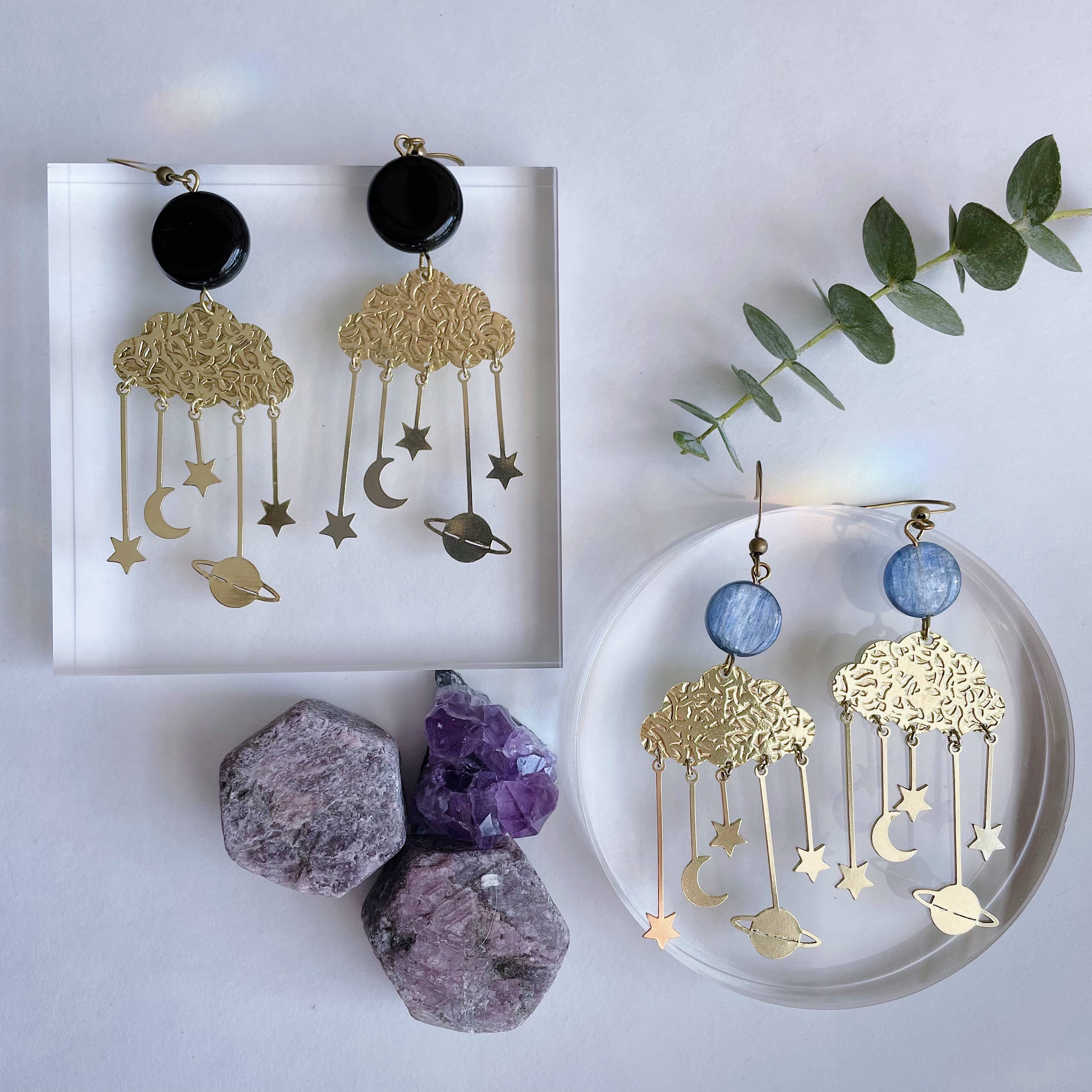 GeoMetricGem - Wholesale Dangle Earrings - Lindsay Earrings ~ Brass & Blue Kyanite3