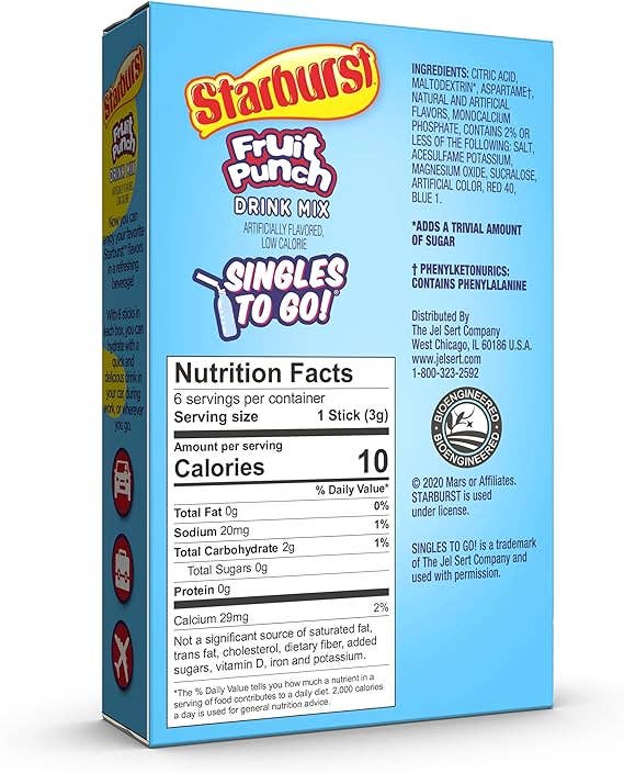 I Got Your Candy - Wholesale Drink Mix - Starburst Fruit Punch Drink Mix 0.59oz - 12ct1