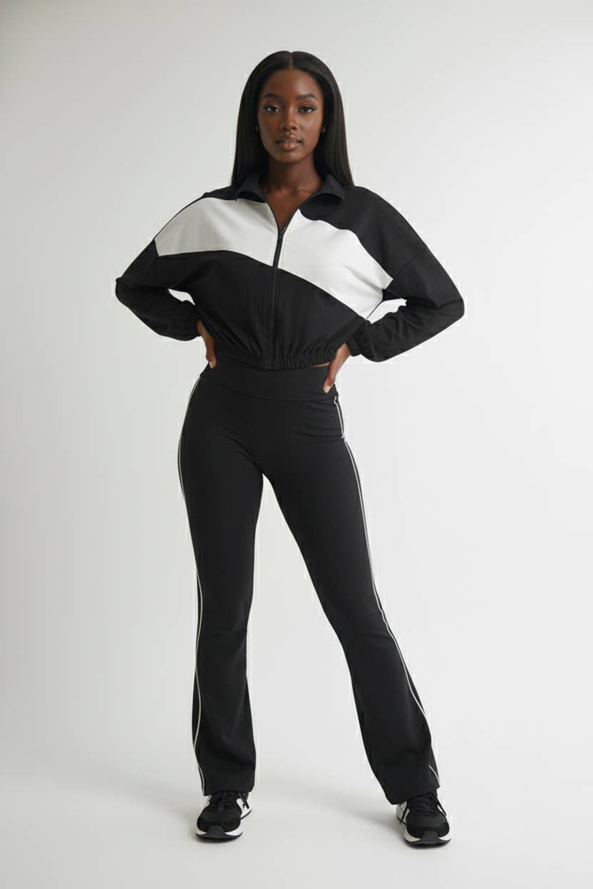 5besties inc - Wholesale Activewear Set - Women's - COLOR BLOCK WINDBREAKER AND TRACK PANTS SET1