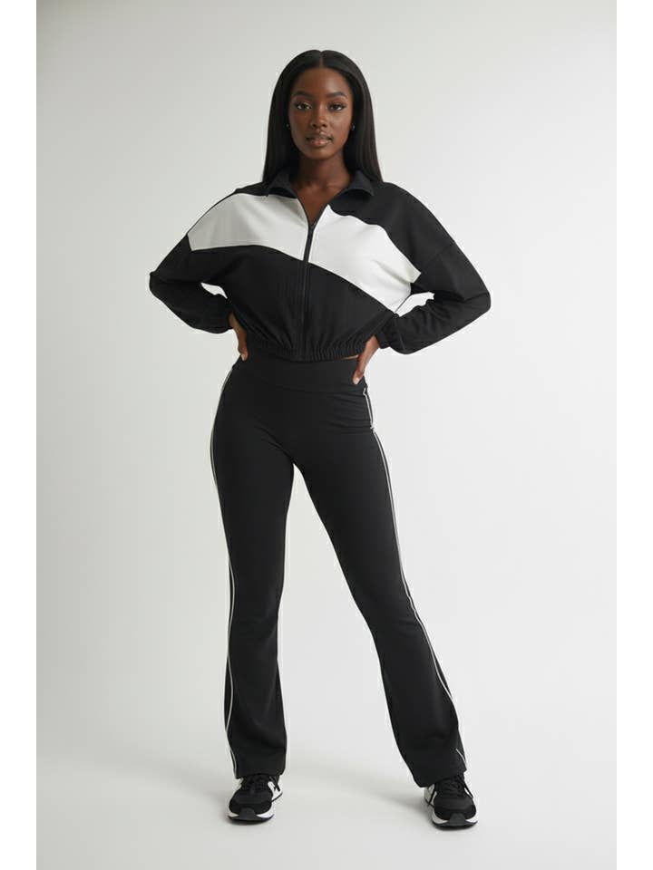 5besties inc - Wholesale Activewear Set - Women's - COLOR BLOCK WINDBREAKER AND TRACK PANTS SET1