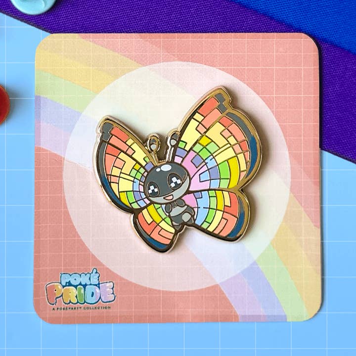 Vivillion PokéPRIDE Pin for wholesale by HeyyoJojo