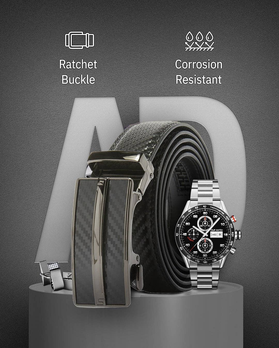 Access Denied Accessories - Venta al por mayor Cinturón - Hombre - Cinturones de Cuero con Trinquete para Hombre con Hebilla Deslizante Automática12