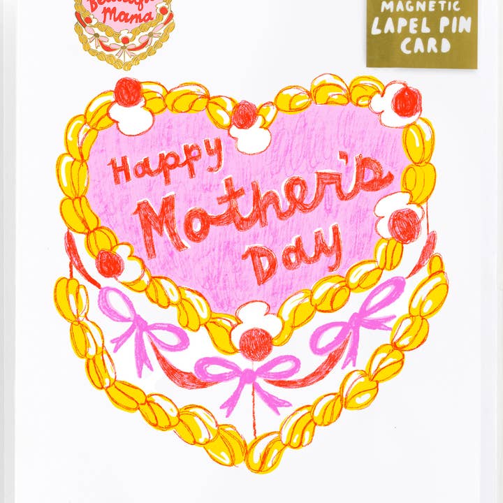 Happy Mama's Day Cake Reversspeldkaart - Moederdagcadeau voor wholesale door Yellow Owl Workshop