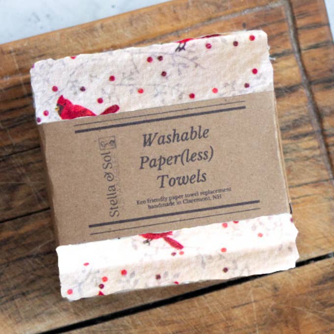 5 Cardinals Washable Paper Towels, Zero Waste Paper Towels for wholesale by Stella & Sol Sustainables