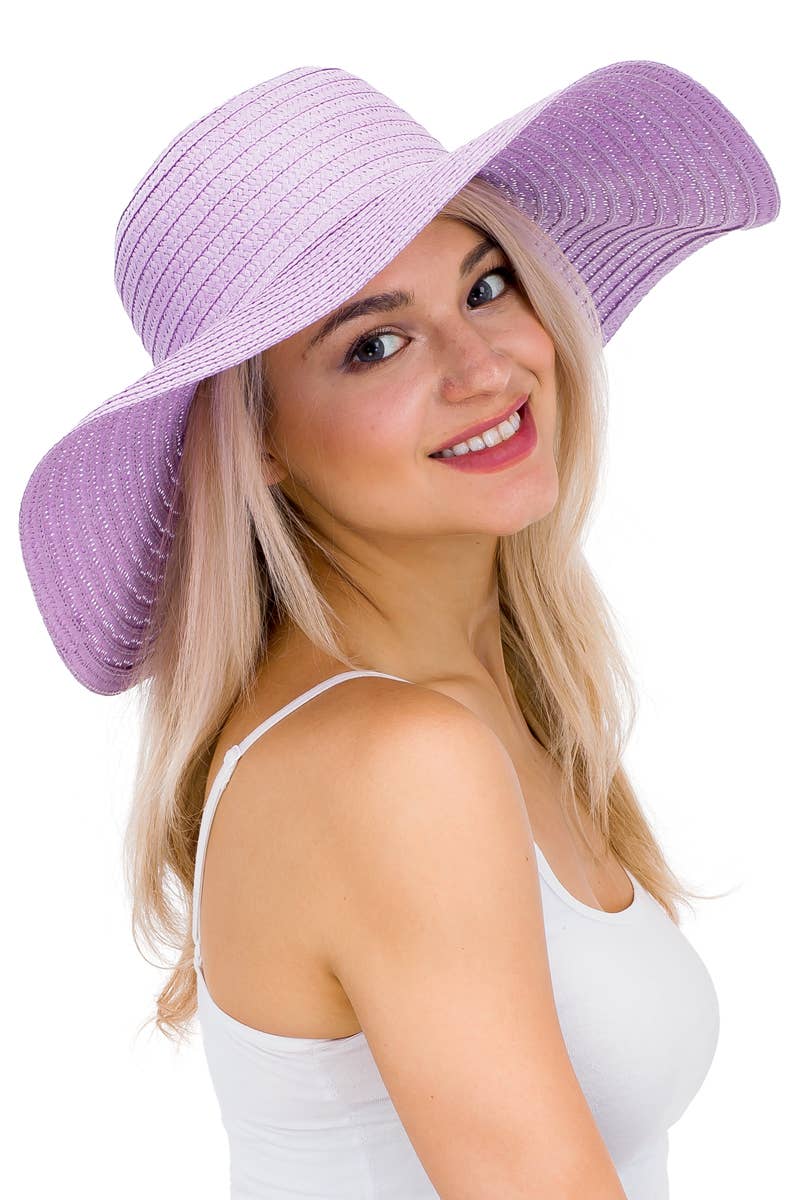 Cap Zone - Wholesale Straw Hat - Women's - Thin Light-Weight Floppy Straw Beach Sun Hat17