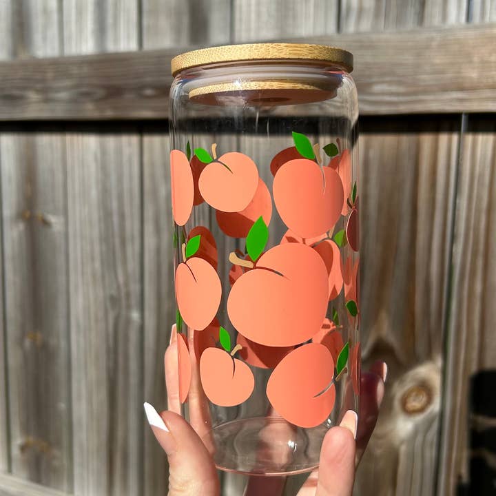 DEEsigns by Dee, LLC - Wholesale Drinking Glass/Cup - Peaches Glass