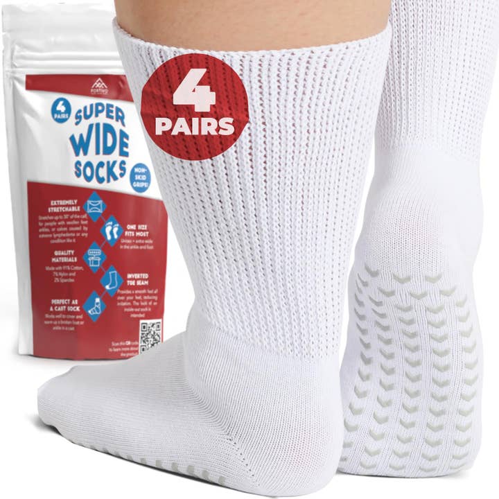 FORTIVO - Wholesale Socks - Men's - Hospital Socks for Men with Grips, Non Slip Socks