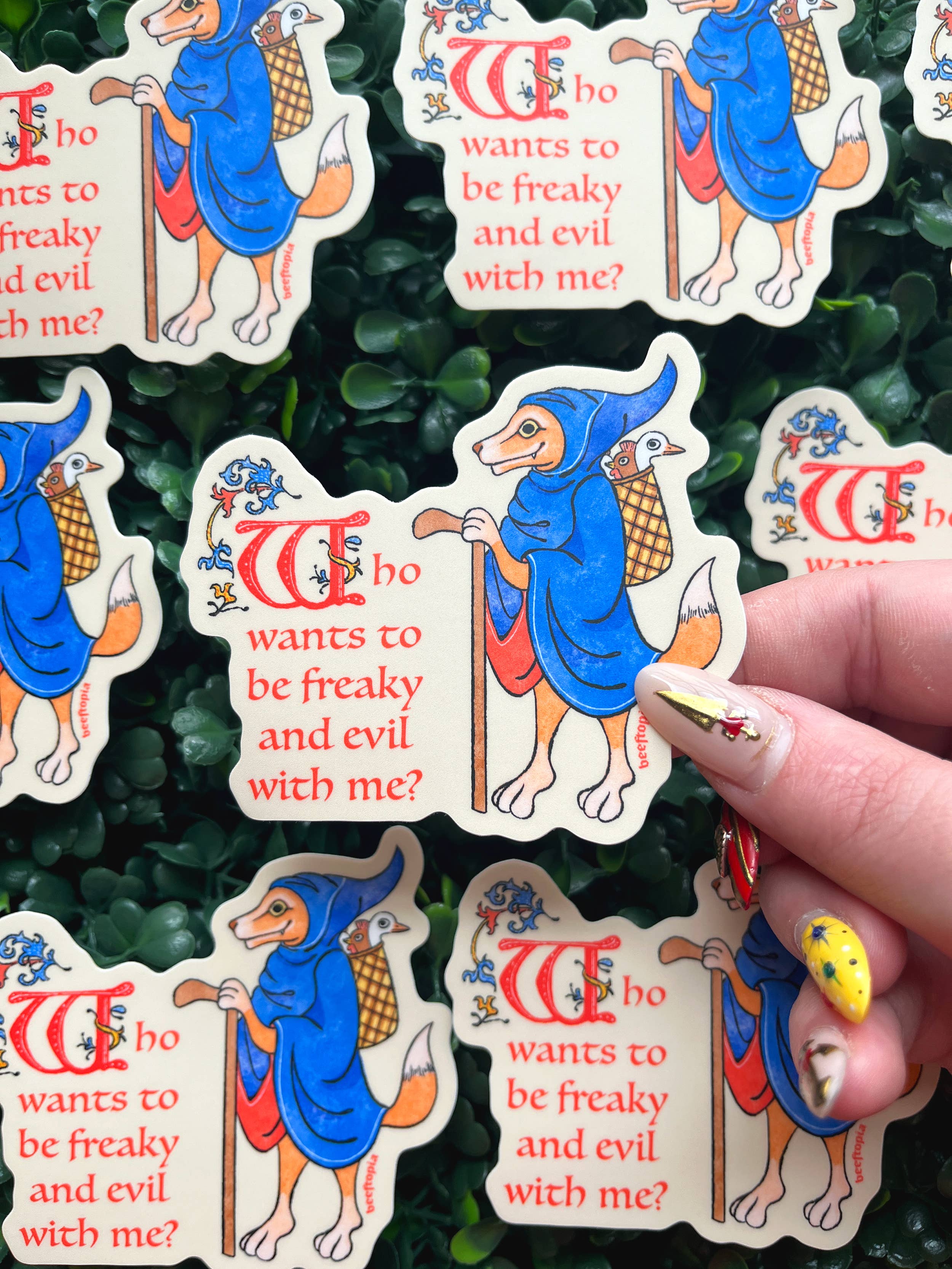 Beeftopia - Wholesale Sticker - Who Wants to Be Freaky and Evil with Me? Vinyl Sticker4