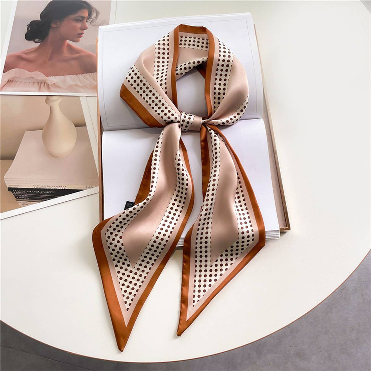 ACCITY - Wholesale Head Scarf - Women's - FASHIONABLE DOUBLE-LAYER RIBBON ANGLED HEAD SCARF_CWASC151512