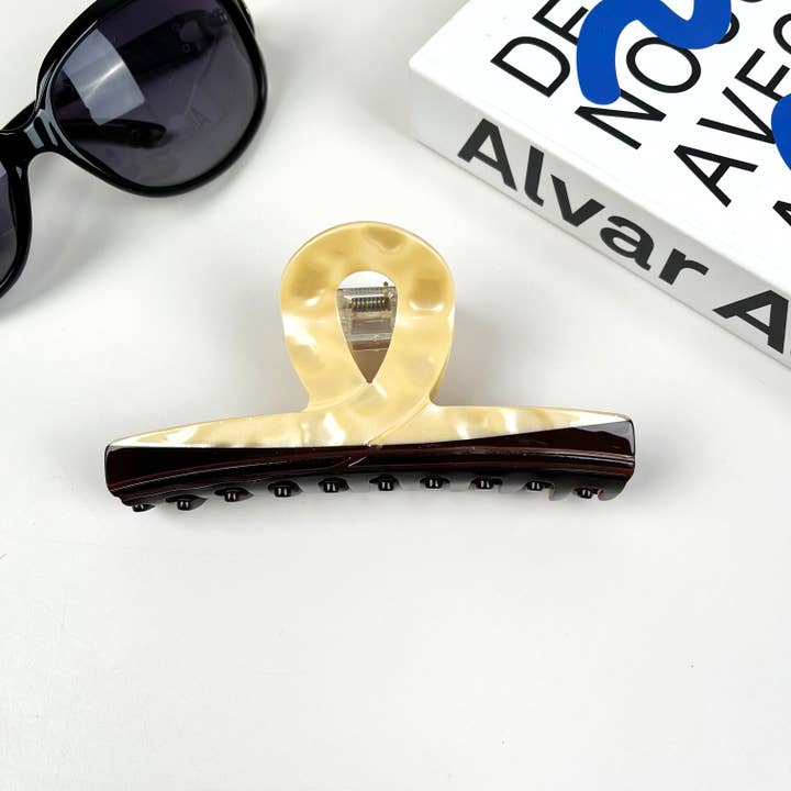 TheDivaSoap - Vendita all'ingrosso Fermaglio per capelli - Donna - Fermaglio per capelli marrone beige semplice in acetato, eleganti fermagli ad artiglio2