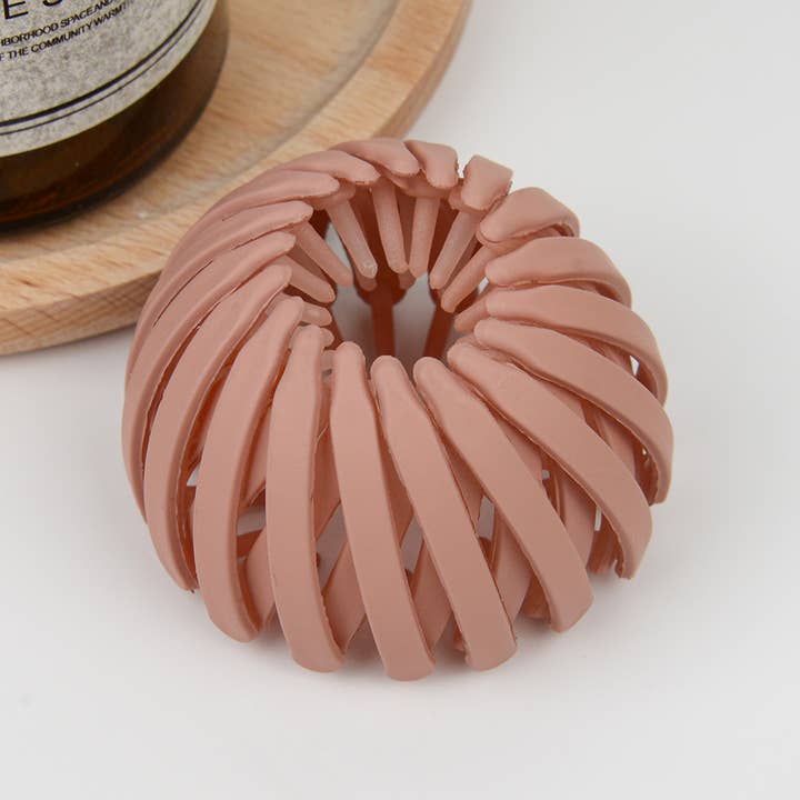SoapElenGlen - Wholesale Hair Clip - Women's - Expandable Matte Ponytail Holder, Bun Nest Hair Holder1
