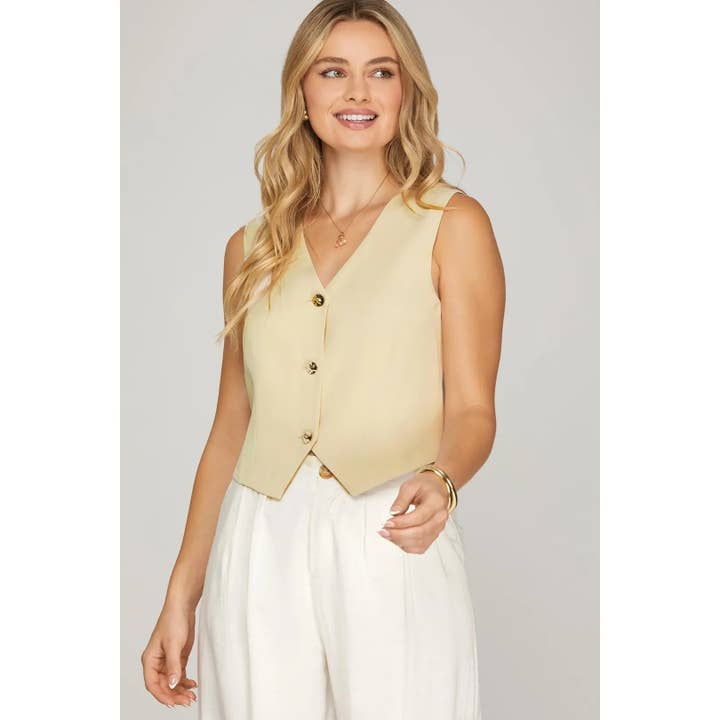 VÄVD GULDKNAPPAD VÄST för wholesale av STYLE USA