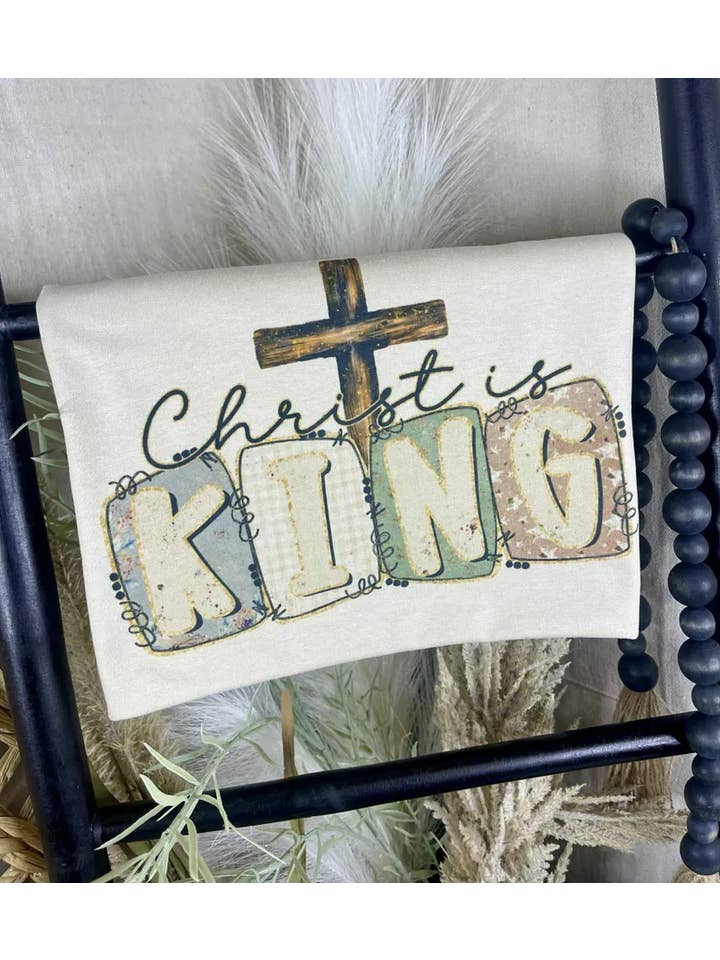 Tan Christ is King (Gildan Tee) for wholesale on Faire