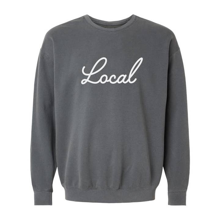 Frankie Jean - Wholesale Graphic Sweatshirt - Unisex - Local Cursive Washed Sweatshirt