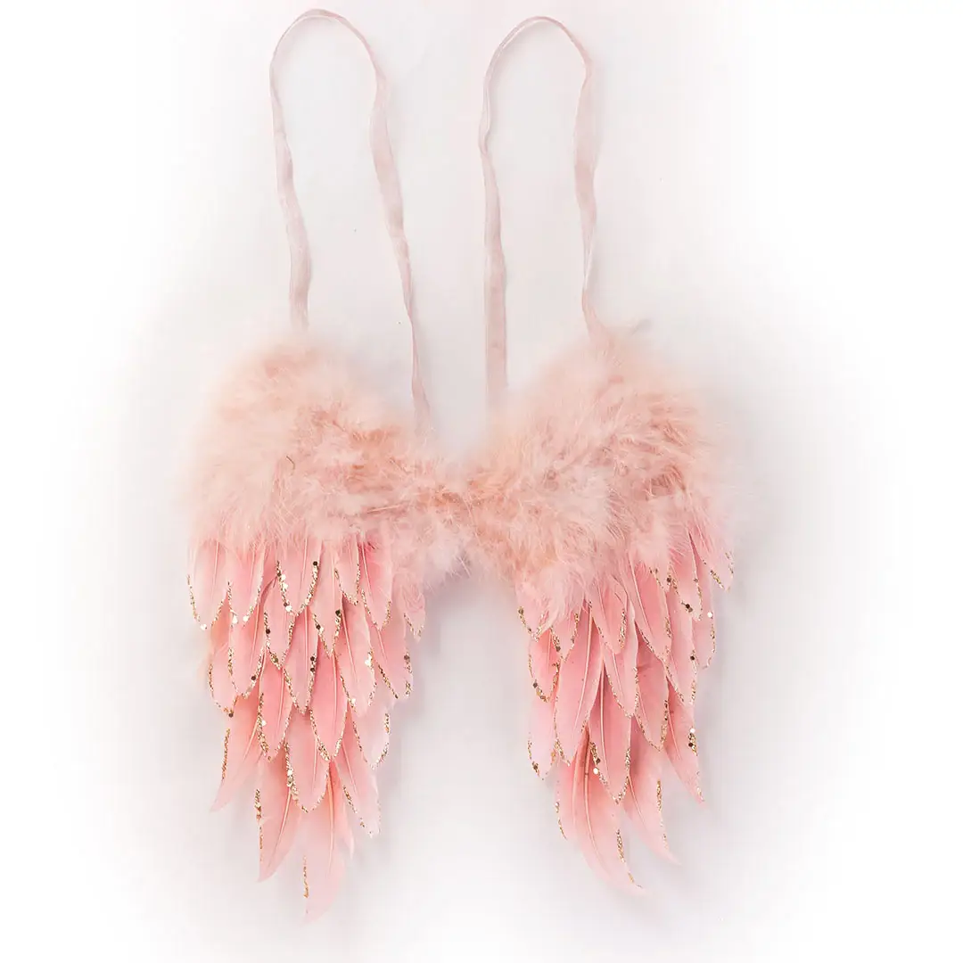 Zucker Feather Products - Wholesale Ornament - Pink Feather Angel Wing Ornament5