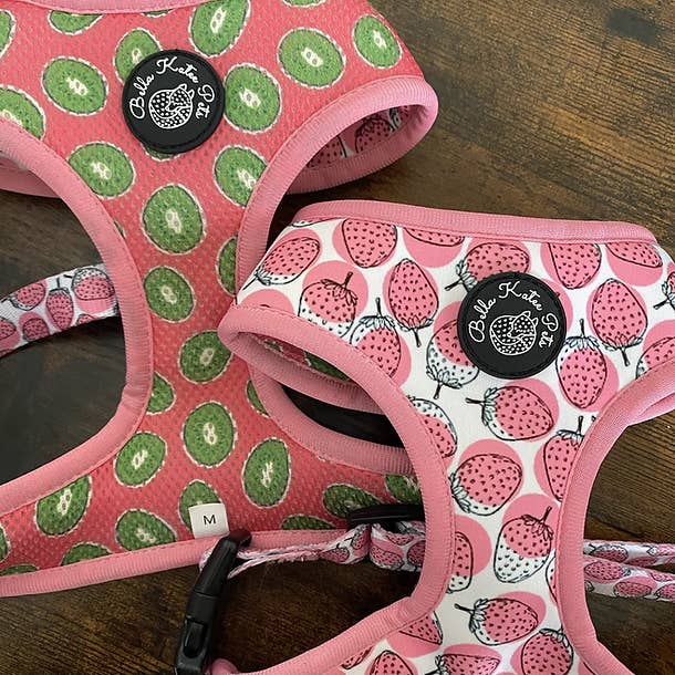 Strawberry Reversible Dog harness - Tutti Frutti for wholesale by Bella Katee Pets