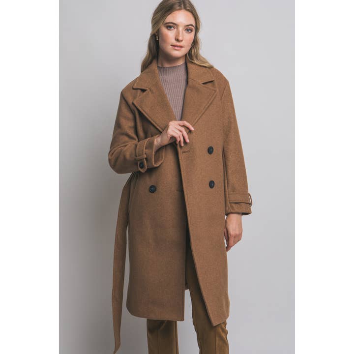 Manteau long à double boutonnage pour la vente par Style Up