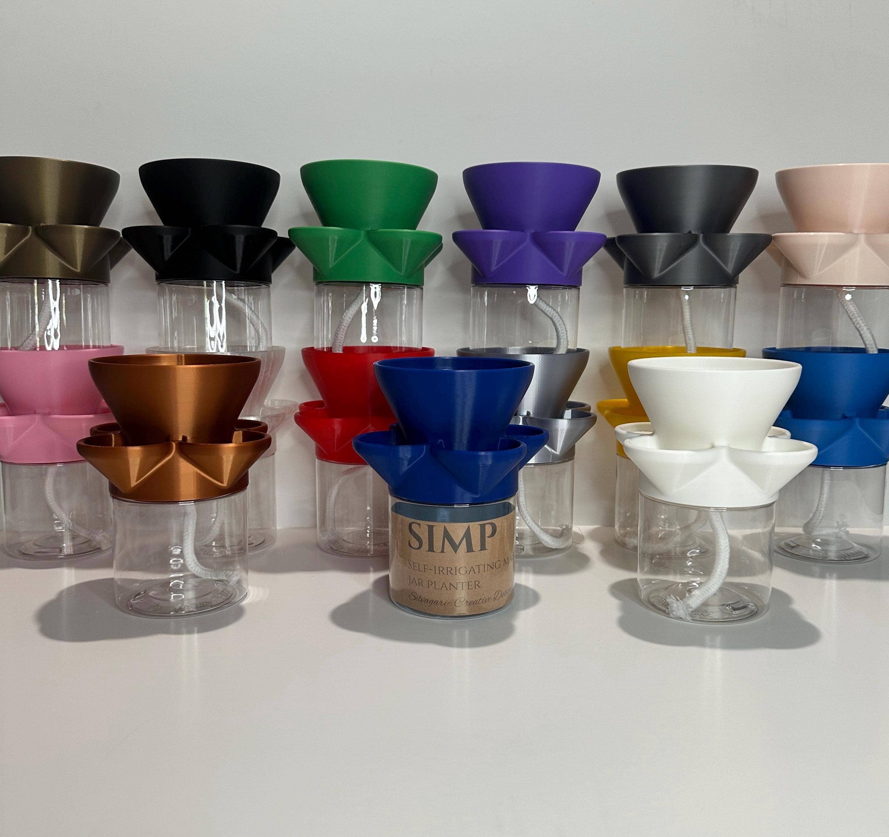 SilvagariDesigns - Wholesale Plant Pot - Self-Watering Mason Jar Planter – Indoor Herb Gardening 1