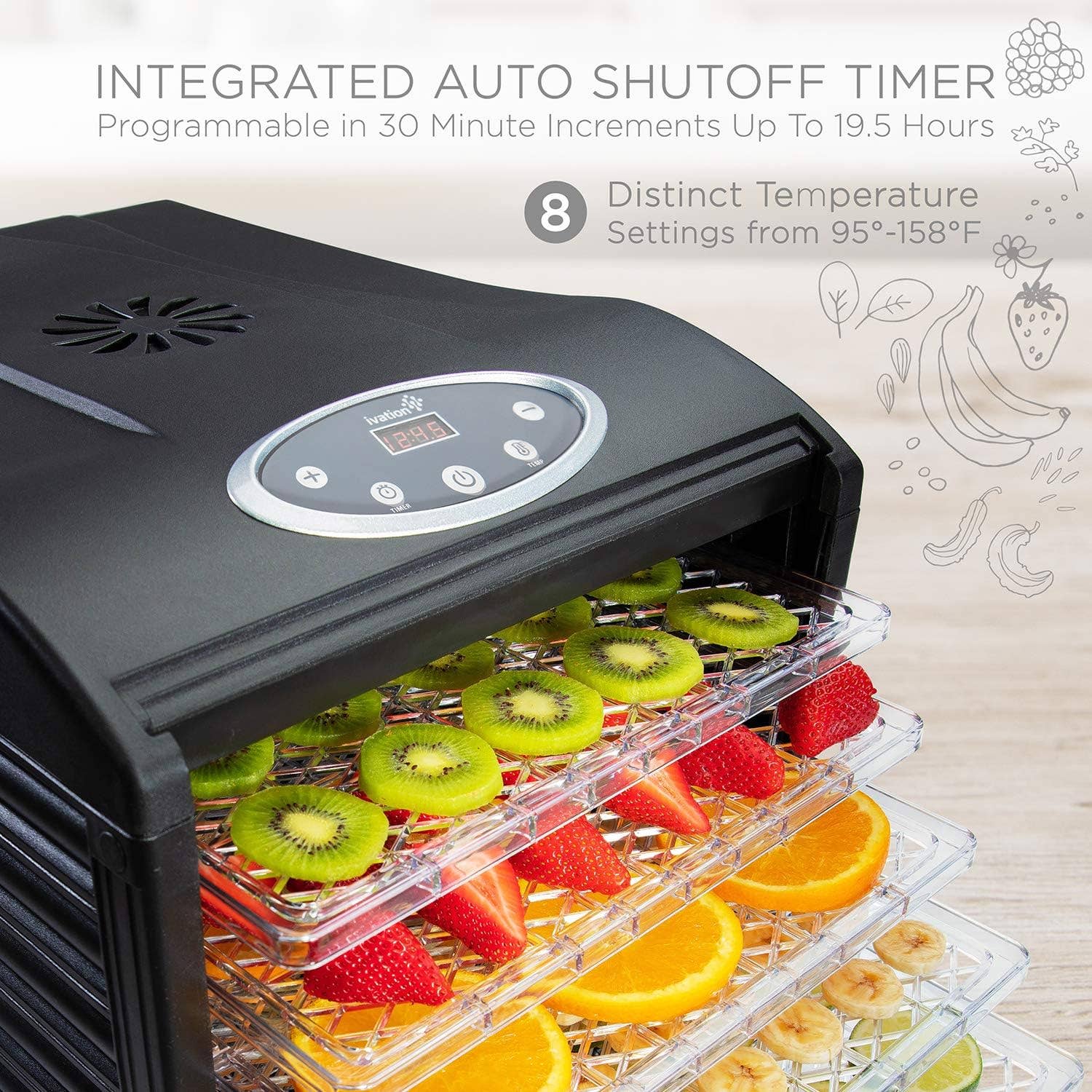 Ivation - Wholesale Kitchen Appliance - Digital Electric Food Dehydrator Machine3