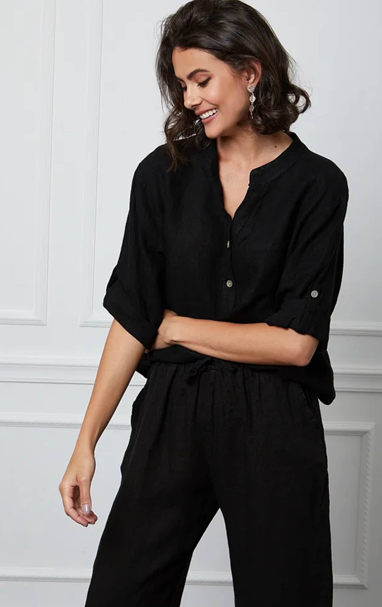 LÉA & LUC - Wholesale Button Down Shirt - Women's - 100% Linen Blouse REF. 636725