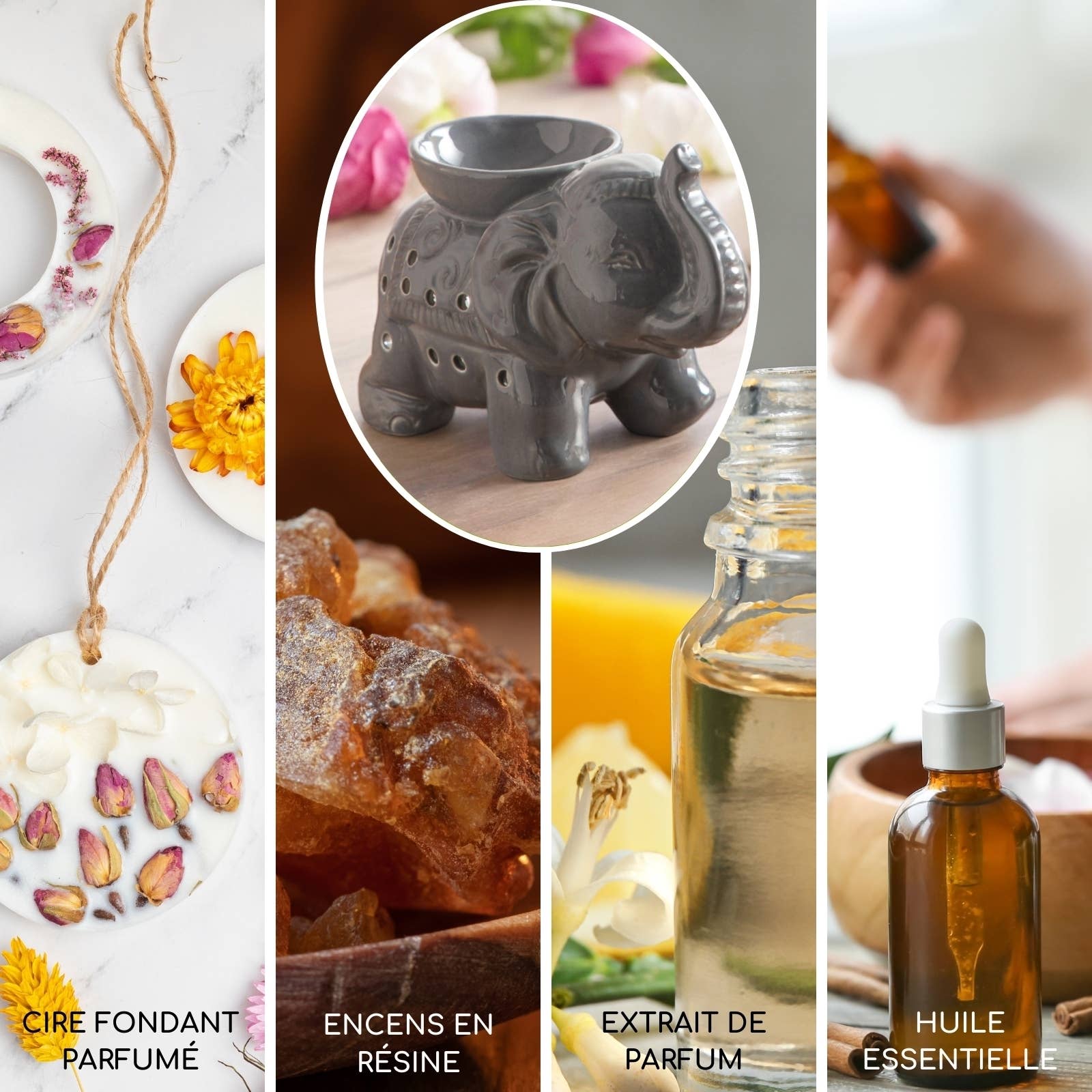 Zen'Arôme - Vendita all'ingrosso Portacandele - Bruciatore olio fondente cera profumata elefante Tandor grigio3