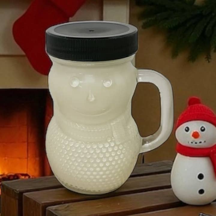 Vela de Boneco de Neve em Mini Frasco Mason por atacado de Plant Life