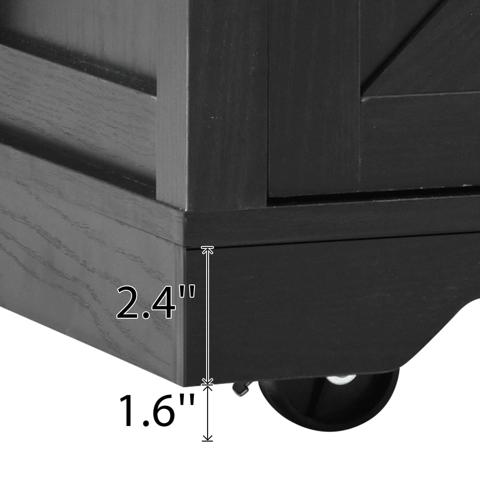 Orange County Decor - Wholesale Kitchen Storage/Organizer - K&K 53.7" Farmhouse Kitchen Island With Power Outlet, 2 Sliding Barn Door Kitchen Storage Island With Drop Leaf, Spice Rack Rolling Kitchen Cart On Wheels, For Home, Kitchen And Dining Room, Black31