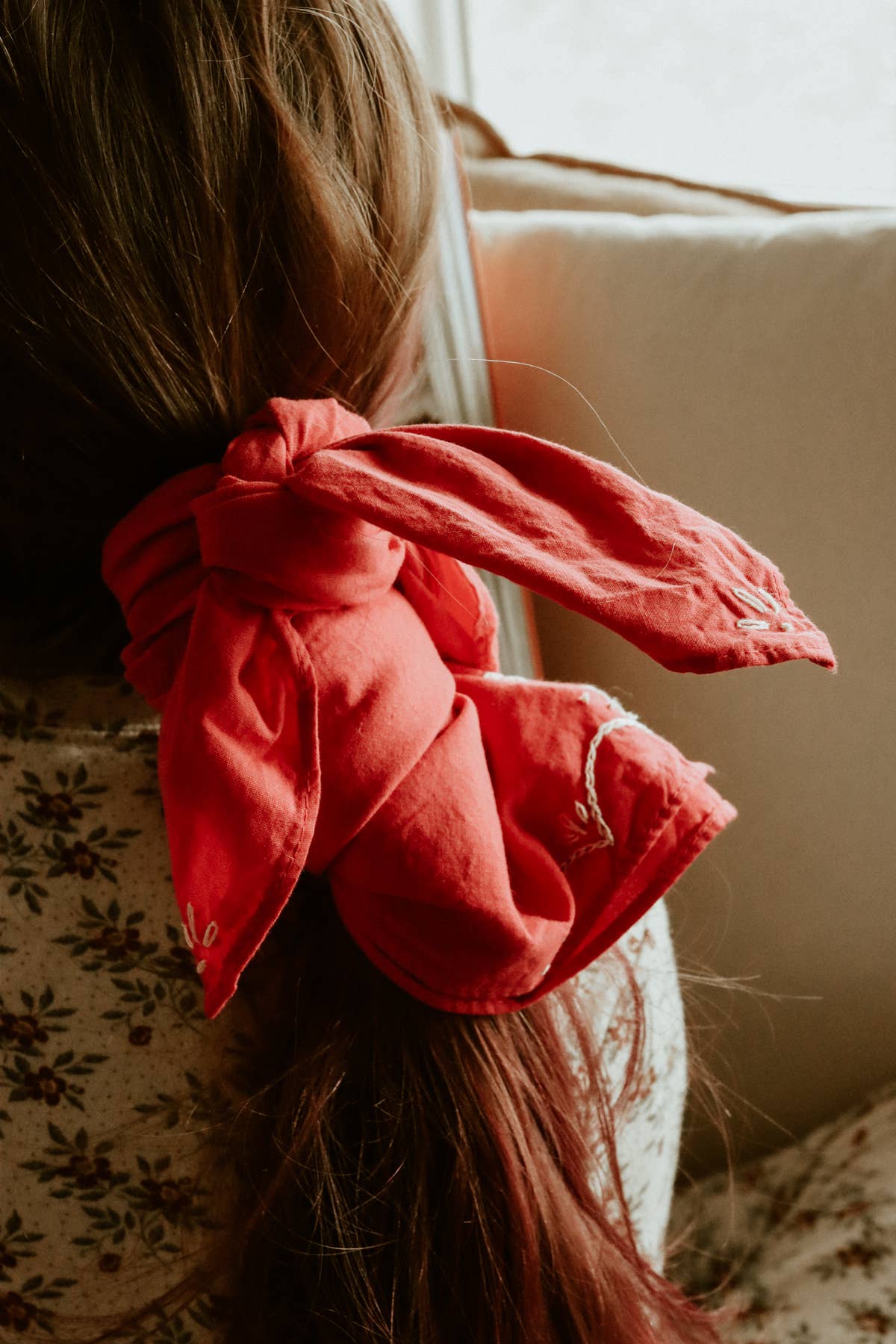 Eloise et moi - Wholesale Bandana - Unisex - Hand embroidered RODEO cotton bandana, hand dyed 6