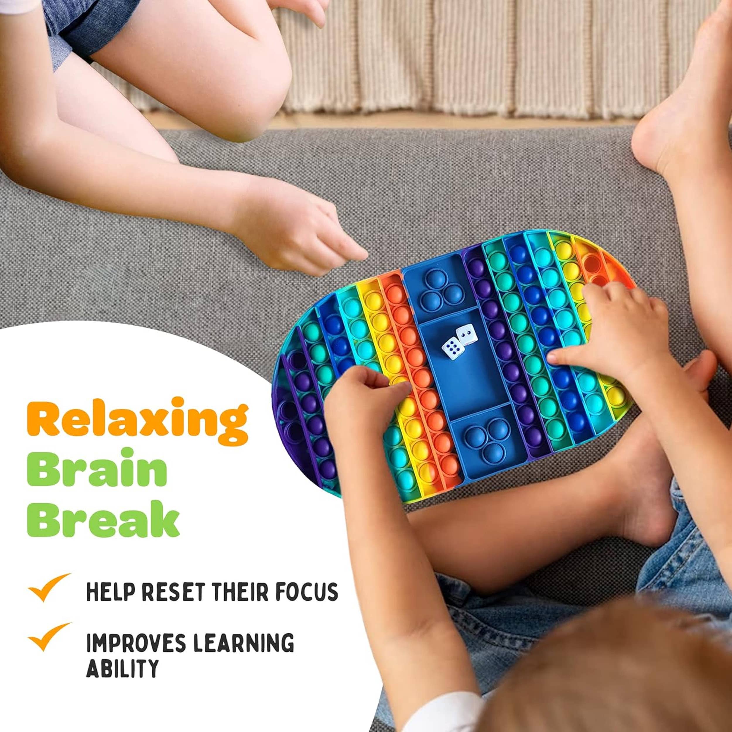 JSBlueRidge Toys - Vente Fidget/jouet anti-stress – enfant - Jouet Pop It Fidget Échecs Géant pour Enfants - Assorti6