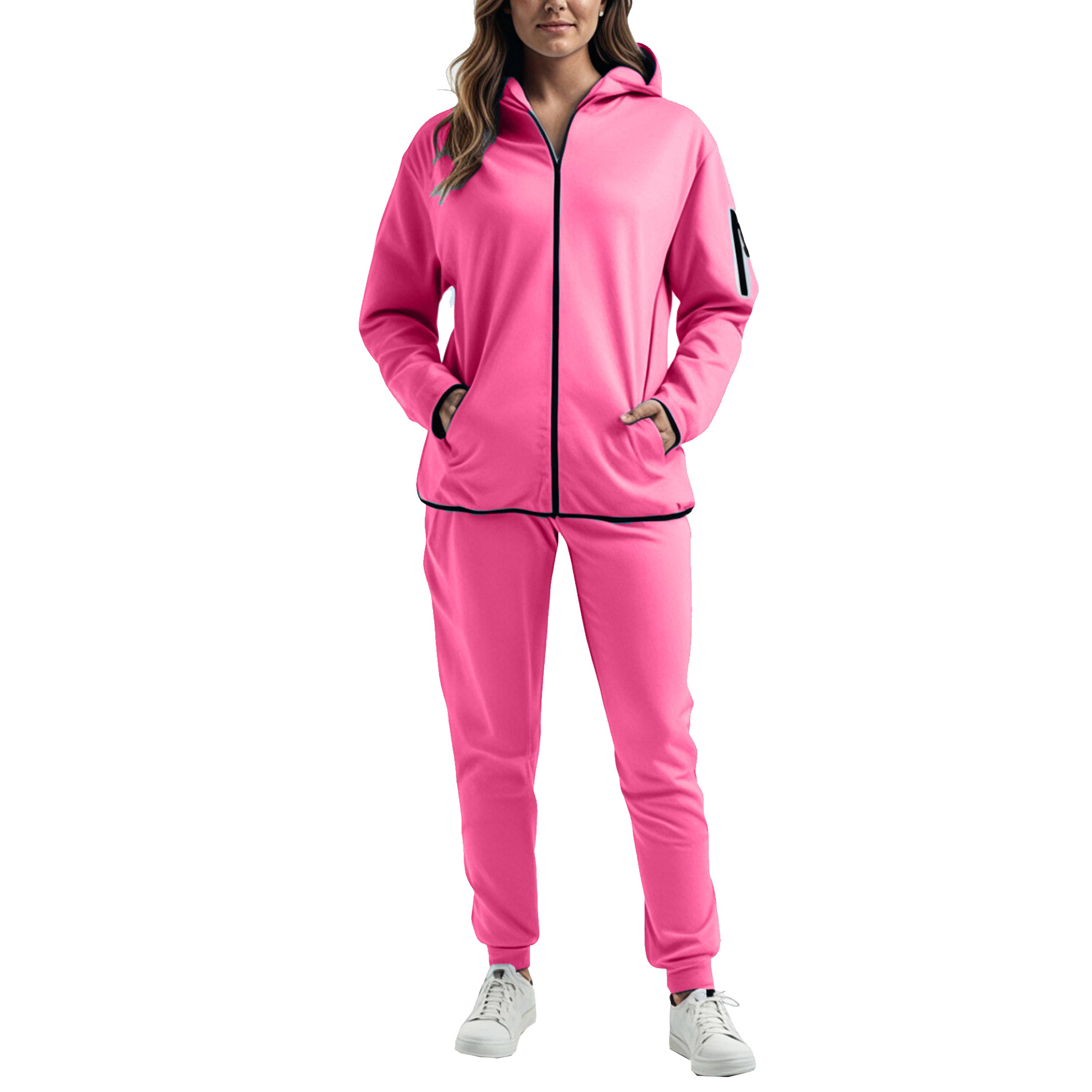 Galaxy By Harvic - Vendita all'ingrosso Completo loungewear - Donna - Set in due pezzi Tech Fleece da donna - Felpa con cappuccio con zip e pantaloni da jogging13