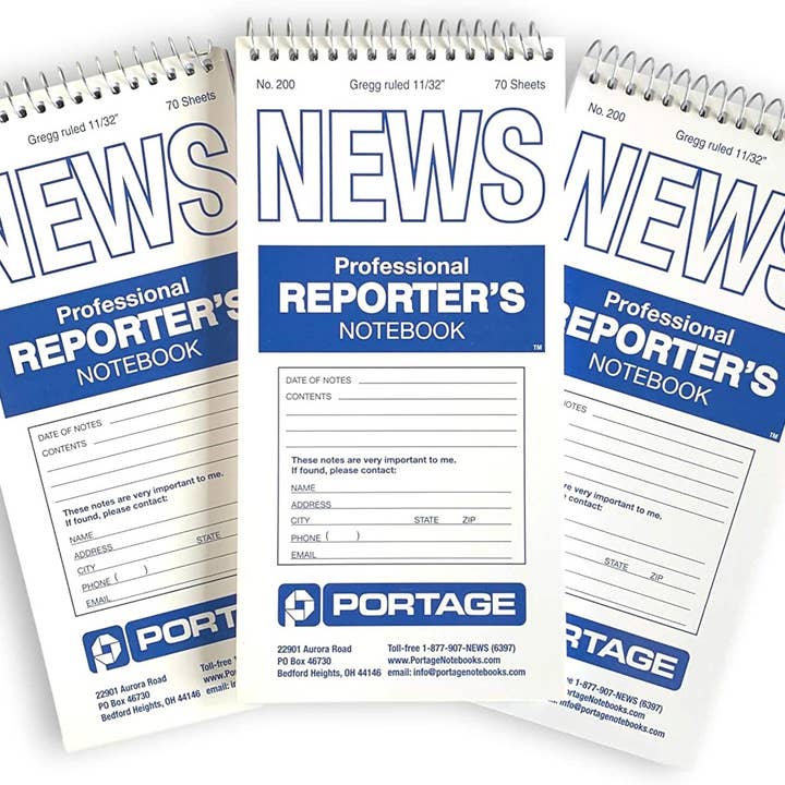 Portage Notebooks - Wholesale Notebook - #200 Reporter Notebook Spiral Top Bound - 4" x 8"