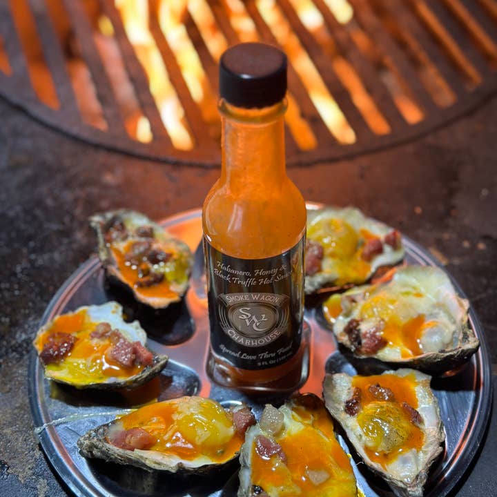 Smoke Wagon Charhouse (SWC) - Wholesale Hot Sauce - SWC Habanero, Honey & Black Truffle Hot Sauce3