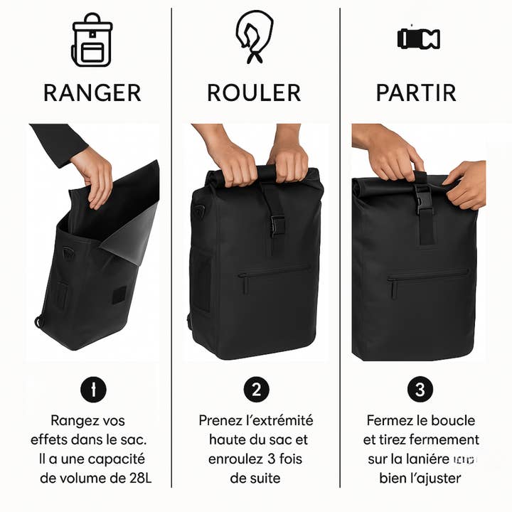 BADAWIN - Wholesale Backpack - Unisex - Ali waterproof bike backpack – 2-in-1 sage green bag10