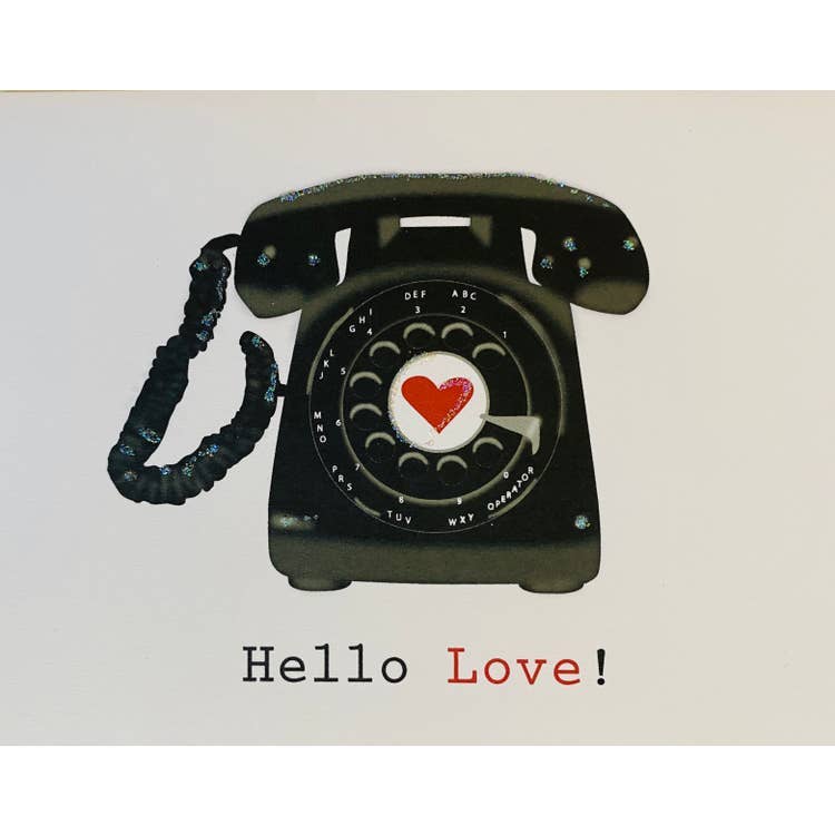 Studio Daedre - Wholesale Love Card - Telephone Black + Heart - Loose Cards0