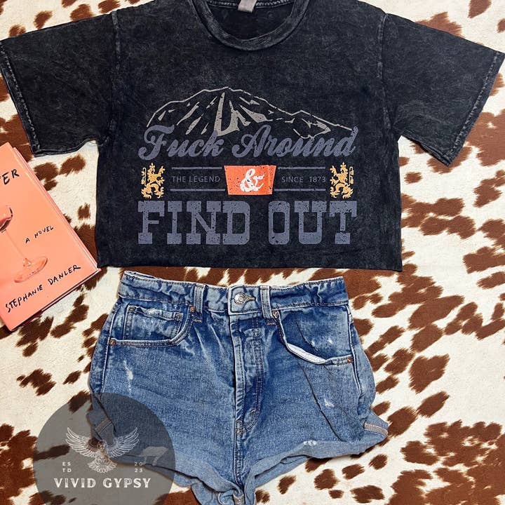 F✨ck Around & Find Out - Vintage Crop Top for wholesale by Vivid Gypsy Shop