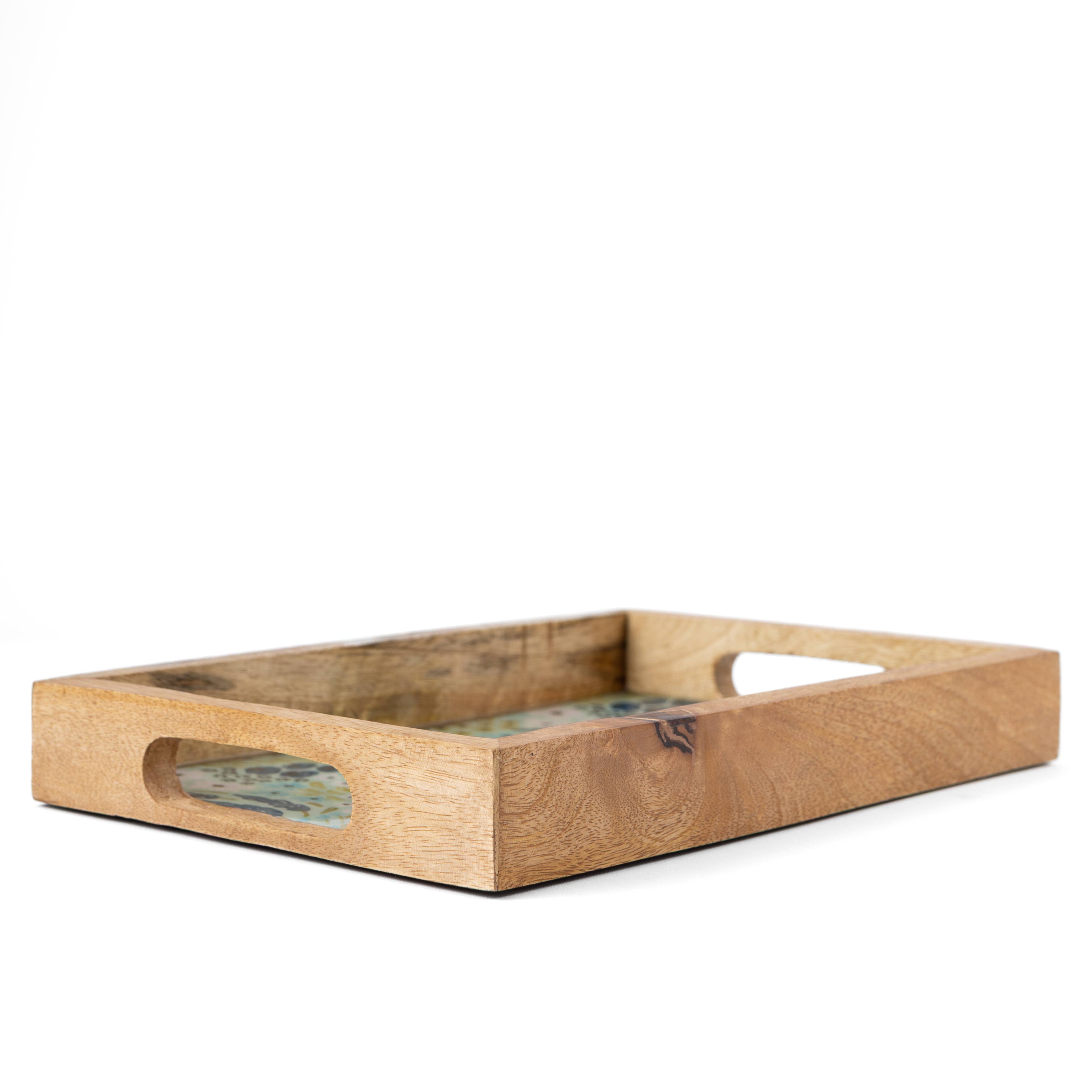 Elyse Breanne Design - Wholesale Decorative Tray - Waterfall Floral Mango Wood Tray2