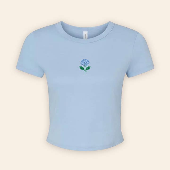 Hydrangea Baby Tee | Light Blue for wholesale by Freshwater Curated Goods
