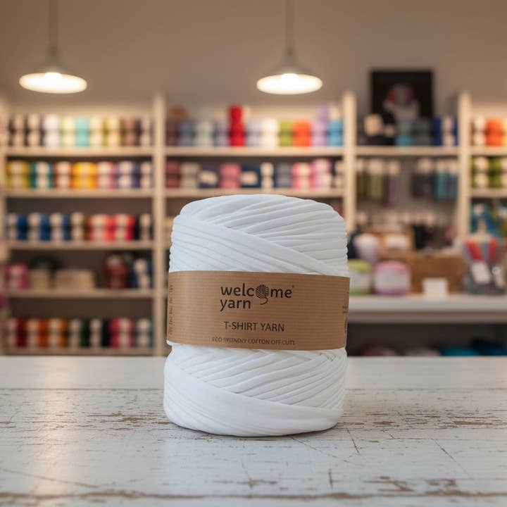 Hilo de camiseta blanco para venta al por mayor de WelcomeYarn