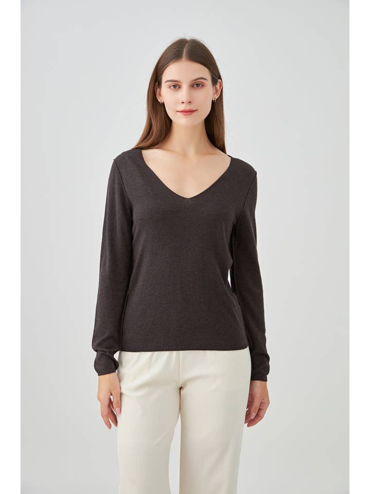 jw.atelier - Wholesale Knit Sweater - Women's - Cashmere silk V-neck sweater24