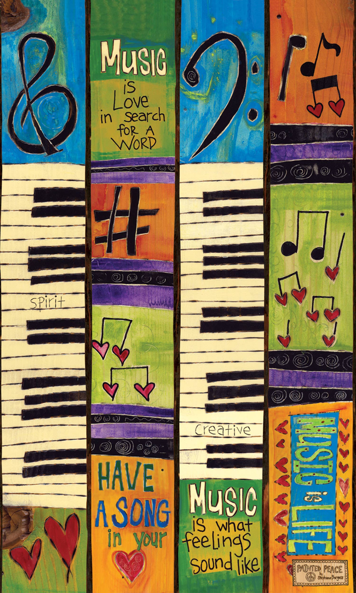 Studio M - Wholesale Garden/Lawn Stake - Music is Love 10" Mini Art Pole1