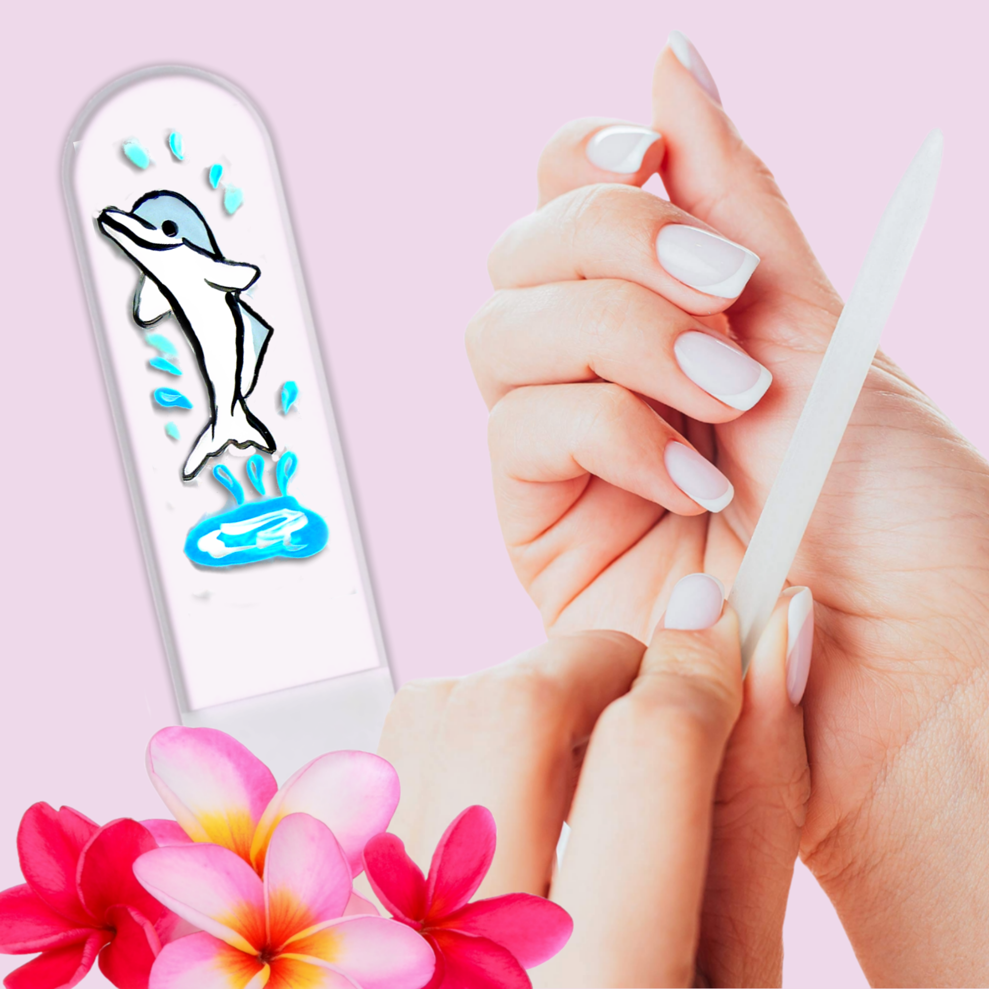 Classy Nail Files – Engroshandel Neglefil – Delfin Havliv Dyr Håndmalet Tjekkisk Krystal Neglefil7