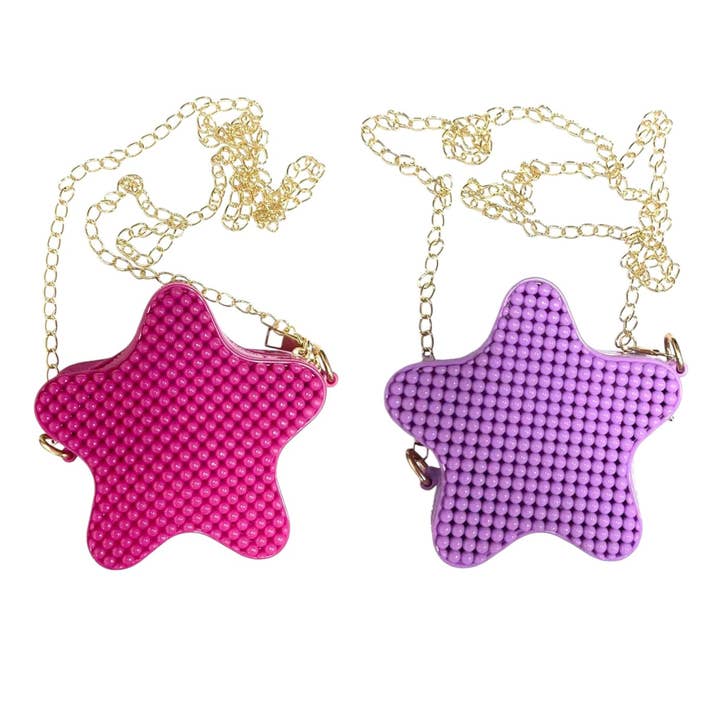Mini Jelly Bubble Star Purse with Crossbody Gold Chain for wholesale by Mavi Bandz