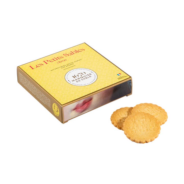 Smörkakor med citronbitar - ask 100 g Mors dag för wholesale av LA SABLESIENNE