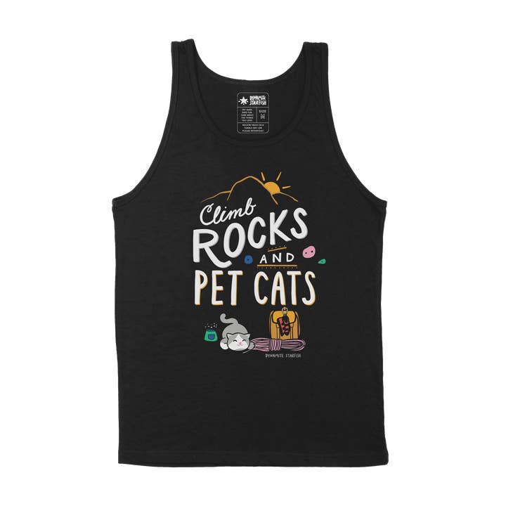 Climb Rocks and Pet Cats — Unisex Tank Top for wholesale by Dynamite Starfish