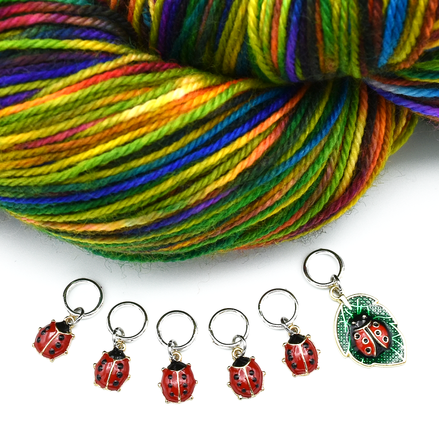 Pretty Warm Designs - Wholesale Knitting/Crochet Supplies - Ladybug Stitch Markers - Set of 62