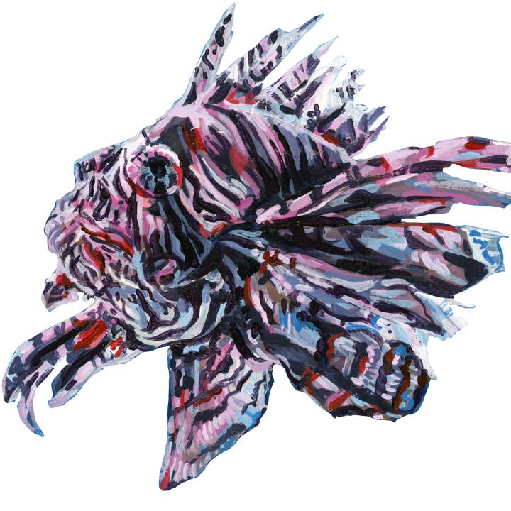 Pegatina de pez león para venta al por mayor de The Good Boy Collective