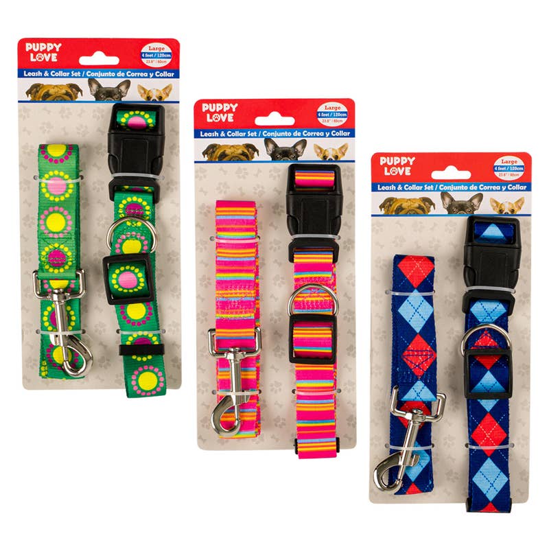 Deluxe Import Trading - Vente Laisse – chien - Collier pour chien avec laisse - Grand - Assorti0