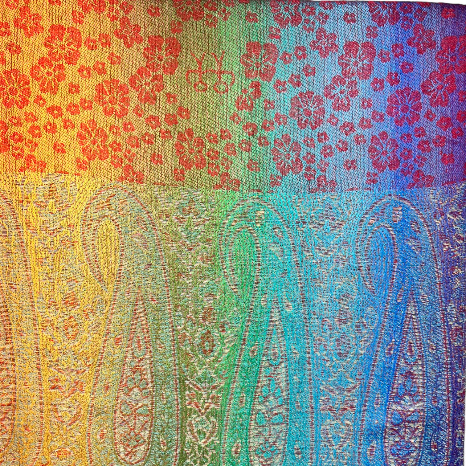 London Scarves - Wholesale Scarf - Women's - Rainbow Pashmina sakura flower print with tassels5