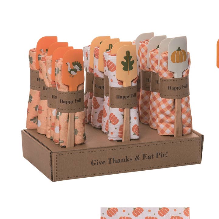 Transpac - Wholesale Spatula/Turner - CLOSEOUT Silicone Harvest Spatula/Tea Towel Gift Fall Décor0