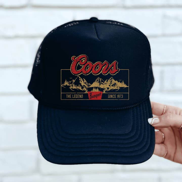 Banquet Coors Trucker Hat | Retro Coors Banquet Beer Hat | Western Style Snapback | Vintage-Inspired Beer Hat | Coors Gift for Him for wholesale by Swain Co.